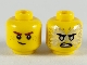 Part No: 3626pb2446  Name: Minifigure, Head Dual Sided Reddish Brown Eyebrows, White Pupils, Lopsided Smile / Black Eyebrows, Flat Silver Eyes, Energy, Angry Pattern (Jay)