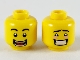 Part No: 3626pb2462  Name: Minifigure, Head Dual Sided Black Eyebrows, Wide Open Smile with Teeth and Tongue / Blushing with Teeth Pattern
