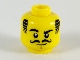 Part No: 3626pb2466  Name: Minifigure, Head Black Hair, Eyebrows, Eyes, and Moustache, Raised Right Eyebrow Pattern