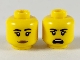 Part No: 3626pb2475  Name: Minifigure, Head Dual Sided Female, Black Eyebrows, Medium Nougat Lips, Neutral / Shouting Pattern