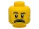 Part No: 3626pb2527  Name: Minifigure, Head Gray Eyebrows, Moustache, Stubble, Sad Face Pattern