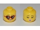 Part No: 3626pb2561  Name: Minifigure, Head Dual Sided Female Black Eyebrows, Red Heart-Shaped Sunglasses, Bright Pink Lips / Eyes Closed, Kissing Pattern (BAM)