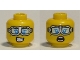 Part No: 3626pb2566  Name: Minifigure, Head Dual Sided Female, Silver Glasses, Large Smile with Teeth / Scared Pattern