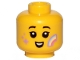 Part No: 3626pb2579  Name: Minifigure, Head Child Black Eyebrows, Smile, Rainbow and Lavender Stars on Cheeks Pattern