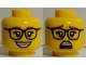 Part No: 3626pb2589  Name: Minifigure, Head Dual Sided Female, Reddish Brown Eyebrows, Glasses, Nougat Lips, Braces, Open Smile / Scared Pattern