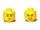 Part No: 3626pb2592  Name: Minifigure, Head Dual Sided Female, Freckles, Pink Lips, Raised Right Eyebrow, Smile / Angry Pattern