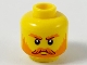 Part No: 3626pb2602  Name: Minifigure, Head Orange Eyebrows, Moustache, and Beard, Dark Red Highlights Pattern