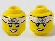 Part No: 3626pb2608  Name: Minifigure, Head Dual Sided White Headband with Sand Blue Square Symbol, Smile / Gritted Teeth Pattern