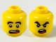 Part No: 3626pb2613  Name: Minifigure, Head Dual Sided Black Thick Eyebrows, Chipped Tooth, Scared / Angry Pattern