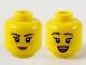 Part No: 3626pb2746  Name: Minifigure, Head Dual Sided Female Dark Brown Eyebrows, Medium Nougat Freckles, Peach Lips, Neutral / Open Smile Pattern