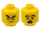 Part No: 3626pb2815  Name: Minifigure, Head Dual Sided Male, Gold Eyes and Determined Eyebrows / Shocked Open Mouth Pattern