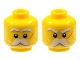 Part No: 3626pb2959  Name: Minifigure, Head Dual Sided White Eyebrows, Moustache, and Whiskers, Medium Nougat Scar on Left Cheek, Neutral / Angry Pattern