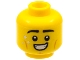 Part No: 3626pb2968  Name: Minifigure, Head Black Eyebrows, Gold Stars, Medium Nougat Cheek Lines and Cleft Chin, Smile with Teeth Pattern