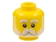Part No: 3626pb3087  Name: Minifigure, Head White Eyebrows, Moustache, and Beard, Medium Nougat Crow's Feet Pattern