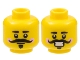 Part No: 3626pb3090  Name: Minifigure, Head Dual Sided Black Eyebrows, Curly Moustache, Van Dyke Beard, Bright Pink Cheeks, Neutral / Smile with Teeth Pattern