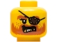 Part No: 3626pb3104  Name: Minifigure, Head Beard Dark Orange, Gold Teeth, Eye Patch, Eyelashes Pattern (BAM)
