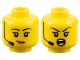 Part No: 3626pb3178  Name: Minifigure, Head Dual Sided Female Black Eyebrows and Headset, Medium Nougat Lips, Lopsided Grin / Shouting Pattern