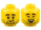 Part No: 3626pb3181  Name: Minifigure, Head Dual Sided Black Eyebrows and Stubble, Grin / Closed Eyes, Open Mouth Smile with Top Teeth Pattern