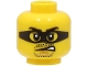 Part No: 3626pb3227  Name: Minifigure, Head Black Eyebrows and Mask, Chin Dimple, Stubble, Grimace Pattern