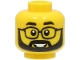 Part No: 3626pb3228  Name: Minifigure, Head Black Eyebrows, Glasses and Full Beard, Open Mouth Smile Pattern
