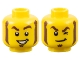 Part No: 3626pb3249  Name: Minifigure, Head Dual Sided Dark Brown Thick Eyebrows, Mutton Chops and Soul Patch, Open Mouth Smile with Teeth / Lopsided Grin and Wink Pattern