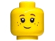 Part No: 3626pb3330  Name: Minifigure, Head Child Black Eyelashes, Dark Red Eyebrows, Freckles Pattern