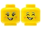 Part No: 3626pb3428  Name: Minifigure, Head Dual Sided Female Blue Eyebrows, Coral Tongue, Star and Heart, Silver Dots, Open Mouth Smile with Teeth and Black Open Eyes / Closed Eyes Pattern