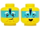 Part No: 3626pb3696  Name: Minifigure, Head Dual Sided White Eyebrows, Medium Azure Band, Black Triangle, Crow's Feet, Chin Dimple, Wrinkles, Lopsided Grin / Closed Eyes, Open Mouth Smile Pattern