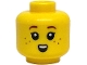 Part No: 3626pb4052  Name: Minifigure, Head Child Black Eyelashes, Dark Red Eyebrows, Surprised Small Open Mouth with Teeth Pattern