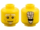 Part No: 3626pb4076  Name: Minifigure, Head White Eyebrows and Goatee, Medium Nougat Age Lines, Braid on Back Pattern