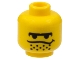 Part No: 3626px100  Name: Minifigure, Head Male Black Unibrow, Stubble under Dipping Mouth Line Pattern