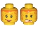 Part No: 3626px116  Name: Minifigure, Head Dual Sided Female Orange Hair Tendrils, Scared / Smile Pattern