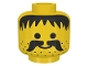 Part No: 3626px13  Name: Minifigure, Head Moustache, Stubble and Messy Hair Black Pattern