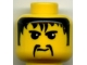Part No: 3626px131  Name: Minifigure, Head Moustache Fu Manchu, Black Hair, Eyebrows Pattern