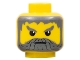 Part No: 3626px132  Name: Minifigure, Head Beard with Gray Hair, Moustache, and Angry Eyebrows Pattern