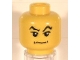 Part No: 3626px146  Name: Minifigure, Head Male HP Lucius with Raised Eyebrows and Angry Smirk Pattern