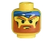 Part No: 3626px15  Name: Minifigure, Head Beard with Angry Brown Eyebrows, Moustache and Blue Bandana Pattern