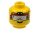 Part No: 3626px157  Name: Minifigure, Head Glasses with Silver Sunglasses and Red Headset Pattern