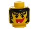 Part No: 3626px20  Name: Minifigure, Head Female with Hair Framed Face, Eyebrows and 1 Tooth in Mouth Pattern