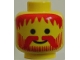 Part No: 3626px22  Name: Minifigure, Head Standard Grin with Red Messy Hair, Moustache, and Vertical Lines Beard Pattern