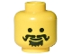 Part No: 3626px23  Name: Minifigure, Head Moustache Curly, Spiky Beard under Mouth Pattern