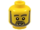 Part No: 3626px288  Name: Minifigure, Head Dark Bluish Gray Thick Eyebrows, Angular Beard and Thick Sideburns, Lopsided Open Mouth Smile with White Teeth Pattern