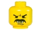 Part No: 3626px29  Name: Minifigure, Head Moustache Angry, White Teeth and Gold Tooth Pattern