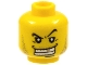 Part No: 3626px303  Name: Minifigure, Head Male Arched Eyebrow, White Teeth with Gold Tooth, Fine Stubble and Line under Mouth Pattern