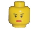 Part No: 3626px48  Name: Minifigure, Head Female with Red Lips Wide, Small Black Eyes, Thin Eyebrows Pattern