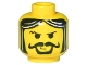 Part No: 3626px68  Name: Minifigure, Head Moustache Curly, Gray Streaks in Hair Pattern