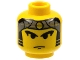 Part No: 3626px7  Name: Minifigure, Head Male Gray Bandana with Gold Dot, Eyebrows, Sideburns Pattern