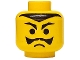 Part No: 3626px74  Name: Minifigure, Head Black Pointed Eyebrows, Moustache, and Hairline, Frown Pattern