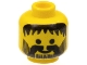 Part No: 3626px75  Name: Minifigure, Head Beard Vertical Lines with Messy Hair, Moustache Black Pattern