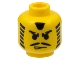 Part No: 3626px8  Name: Minifigure, Head Moustache Angry Eyebrows and Striped Sideburns Pattern